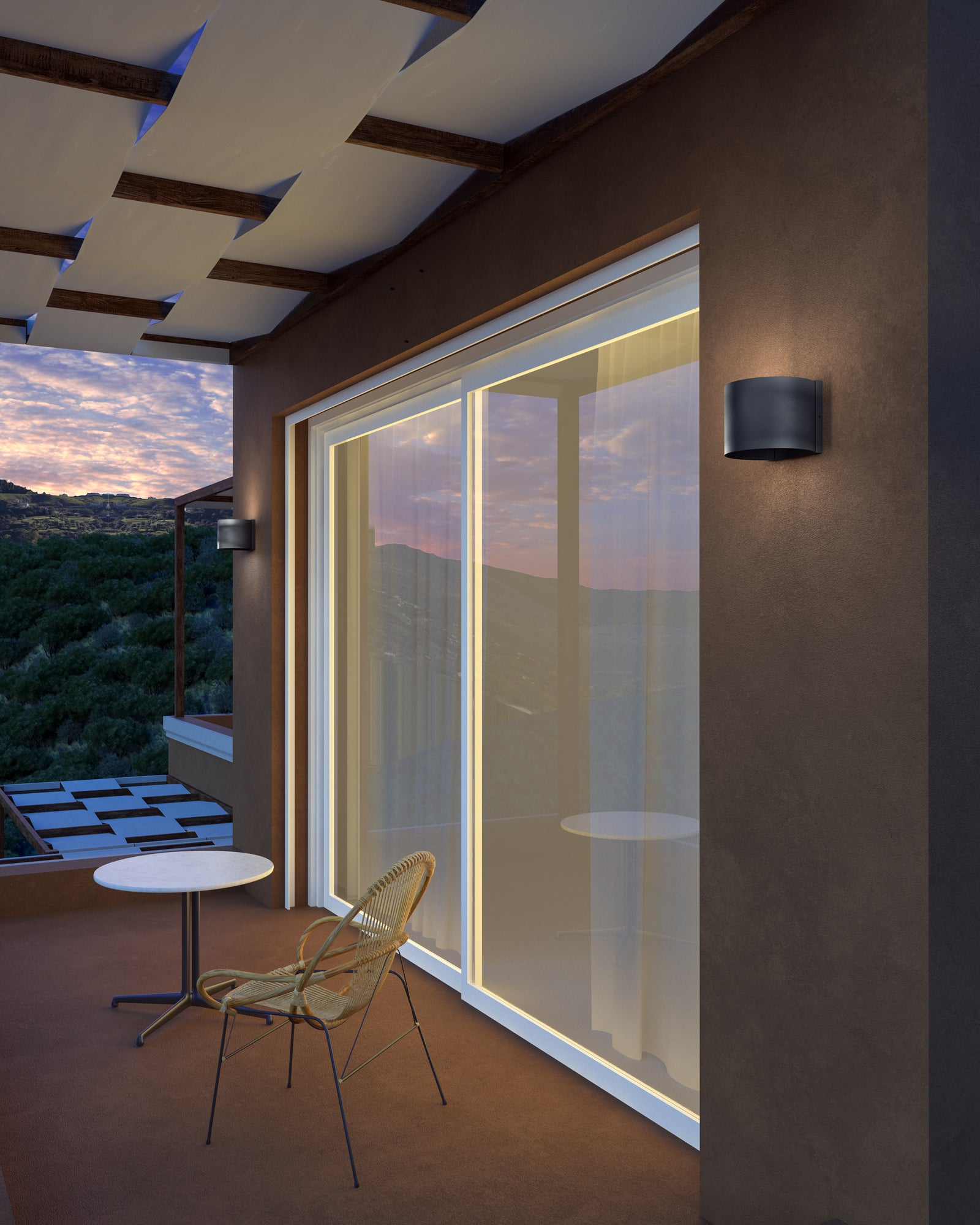 Rene 6-in Black LED Exterior Wall Sconce