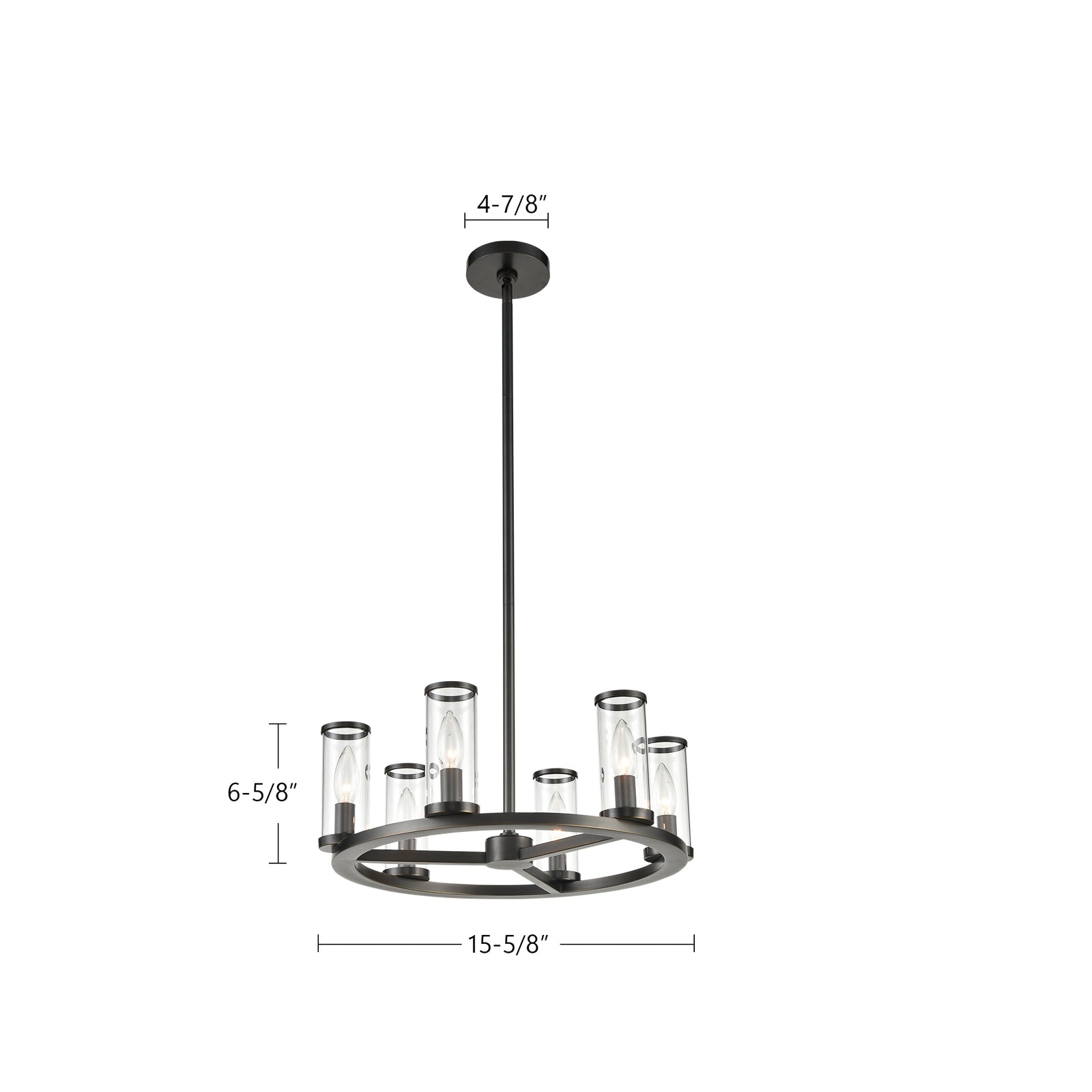 Revolve Clear Glass/Urban Bronze 6 Lights Chandeliers