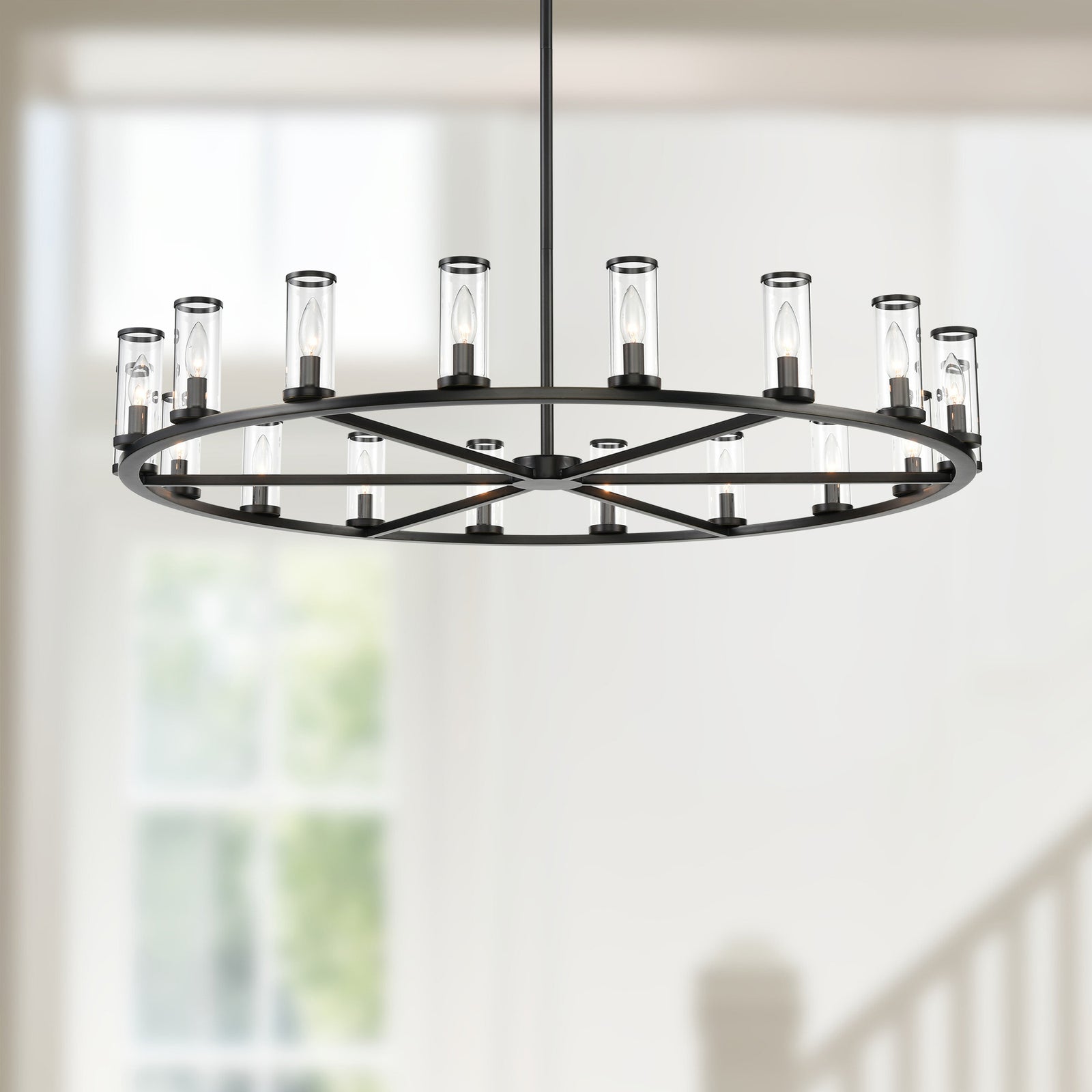 Revolve Clear Glass/Urban Bronze 18 Lights Chandeliers