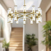 Revolve Clear Glass/Natural Brass 24 Lights Chandeliers