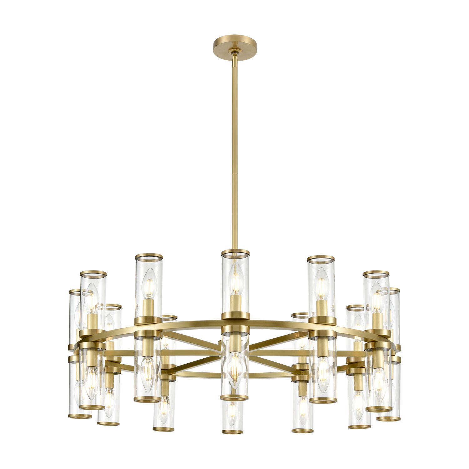 Revolve Clear Glass/Natural Brass 24 Lights Chandeliers