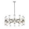 Revolve Clear Glass/Polished Nickel 24 Lights Chandeliers