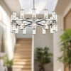 Revolve Clear Glass/Polished Nickel 24 Lights Chandeliers