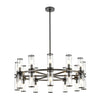 Revolve Clear Glass/Urban Bronze 24 Lights Chandeliers