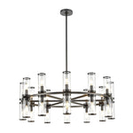 Revolve Clear Glass/Urban Bronze 24 Lights Chandeliers