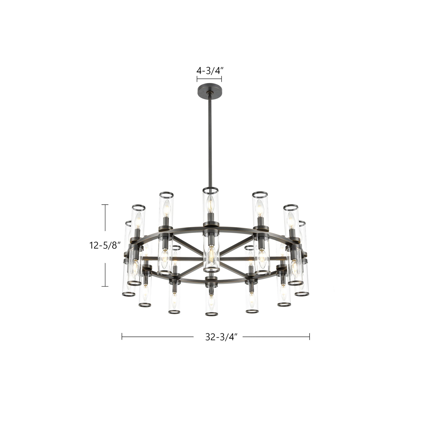 Revolve Clear Glass/Urban Bronze 24 Lights Chandeliers