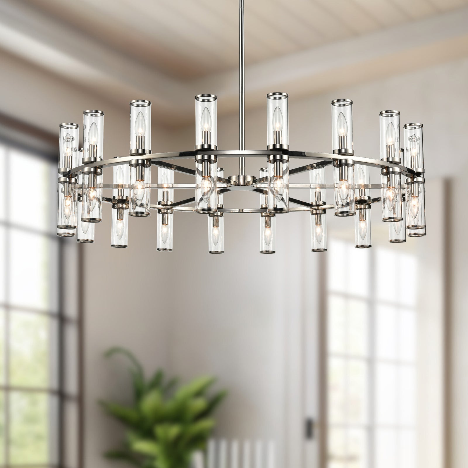 Revolve Clear Glass/Polished Nickel 36 Lights Chandeliers
