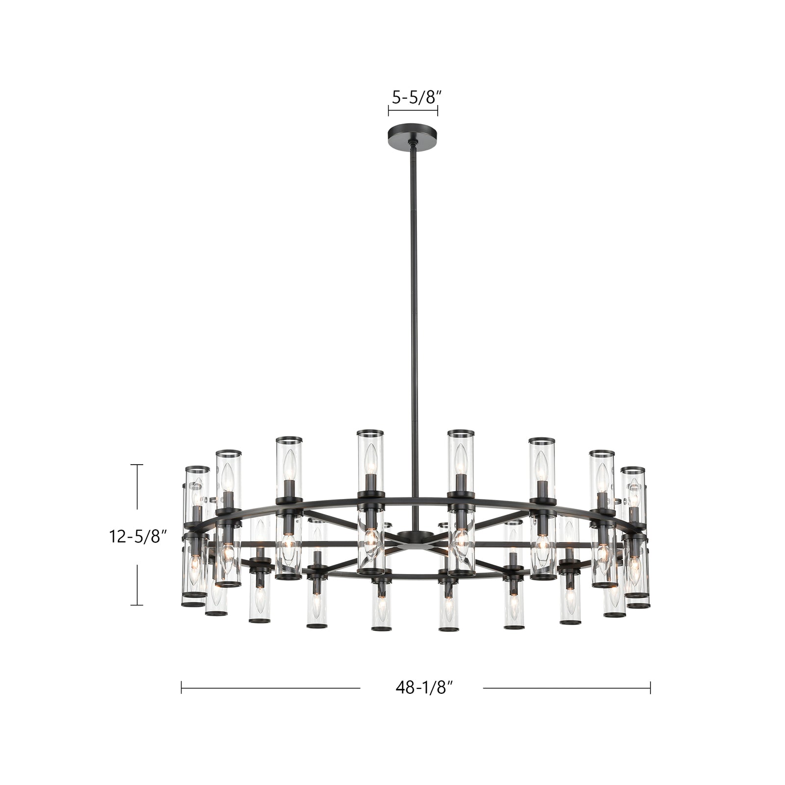 Revolve Clear Glass/Urban Bronze 36 Lights Chandeliers