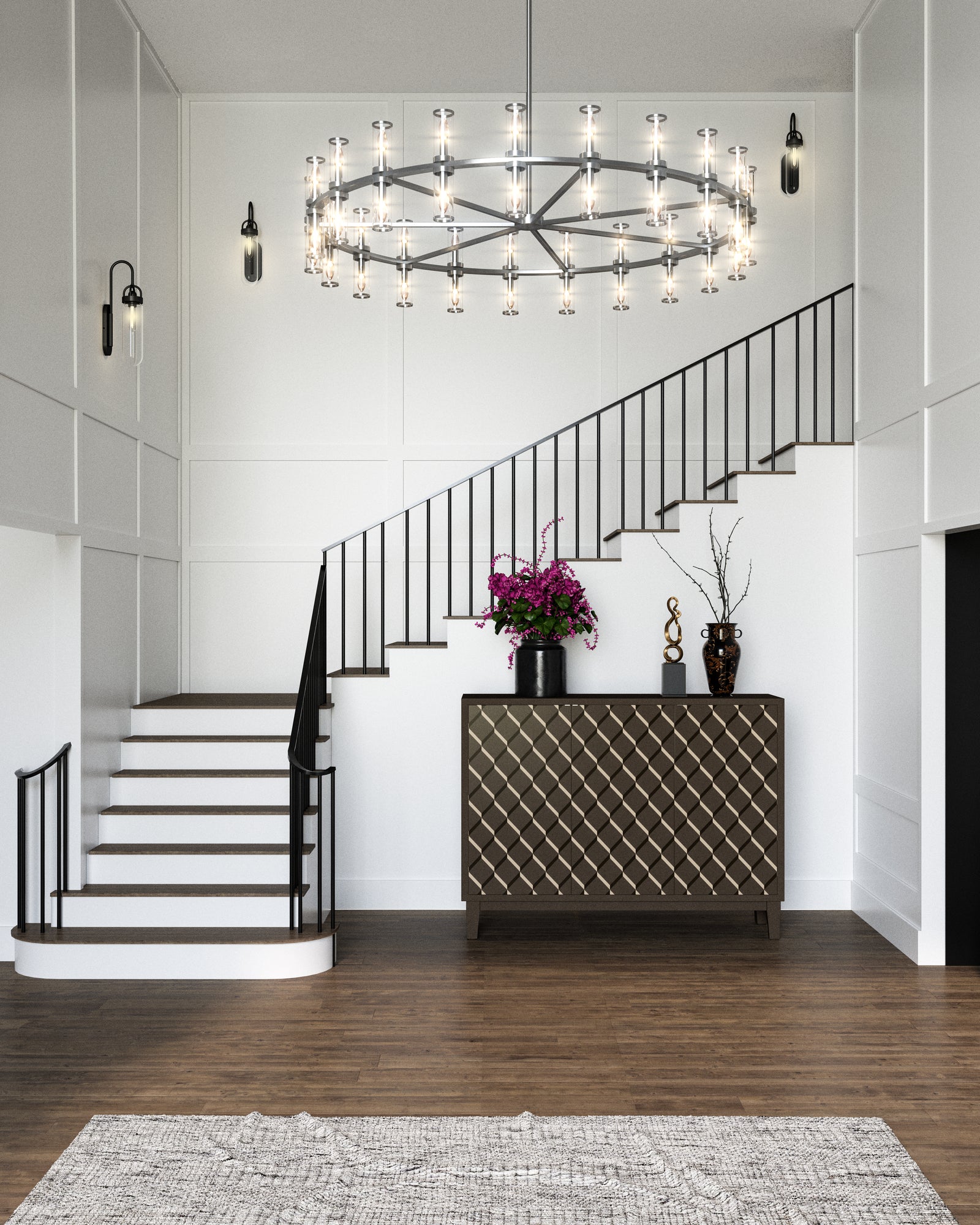 Revolve Clear Glass/Polished Nickel 42 Lights Chandeliers
