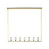 Revolve Clear Glass/Natural Brass 7 Lights Linear Pendant