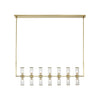 Revolve Clear Glass/Natural Brass 14 Lights Linear Pendant