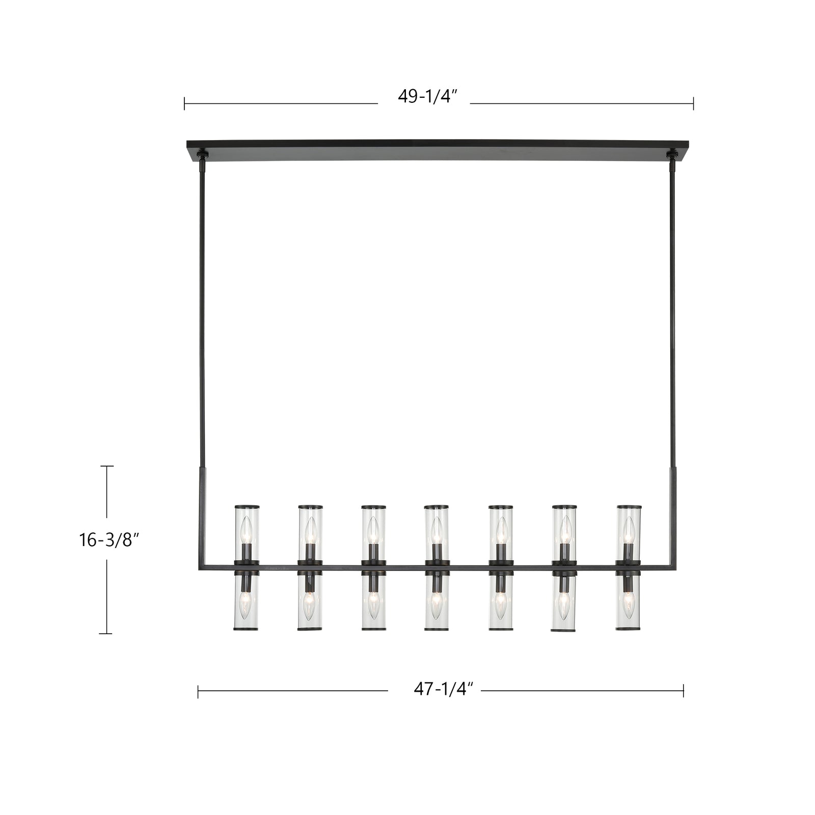 Revolve Clear Glass/Natural Brass 14 Lights Linear Pendant
