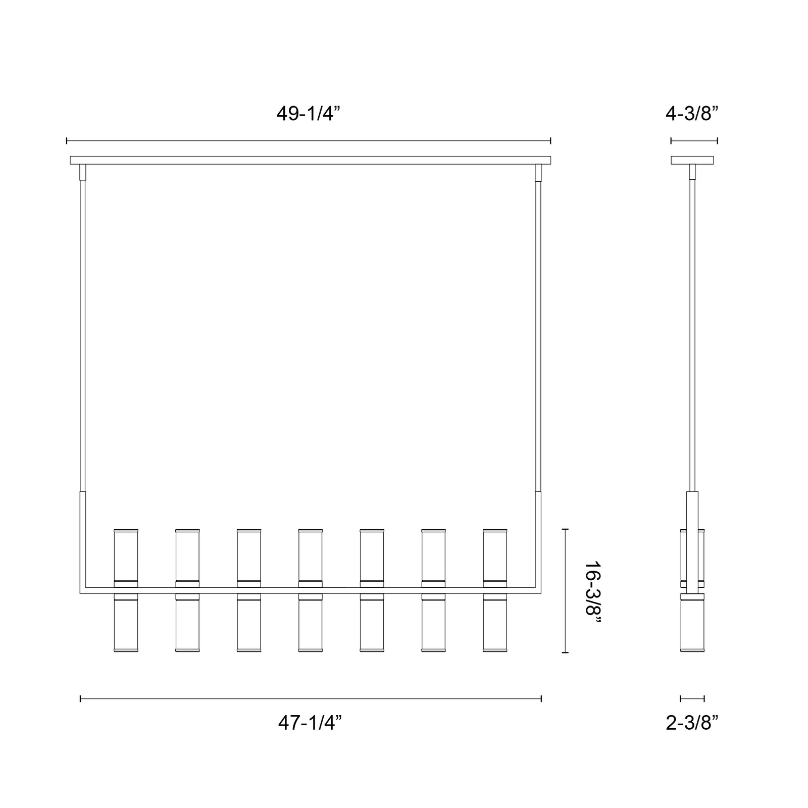 Revolve Clear Glass/Natural Brass 14 Lights Linear Pendant
