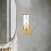Revolve Clear Glass/Natural Brass 1 Light Wall/Vanity