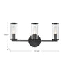 Revolve Clear Glass/Natural Brass 3 Lights Wall/Vanity