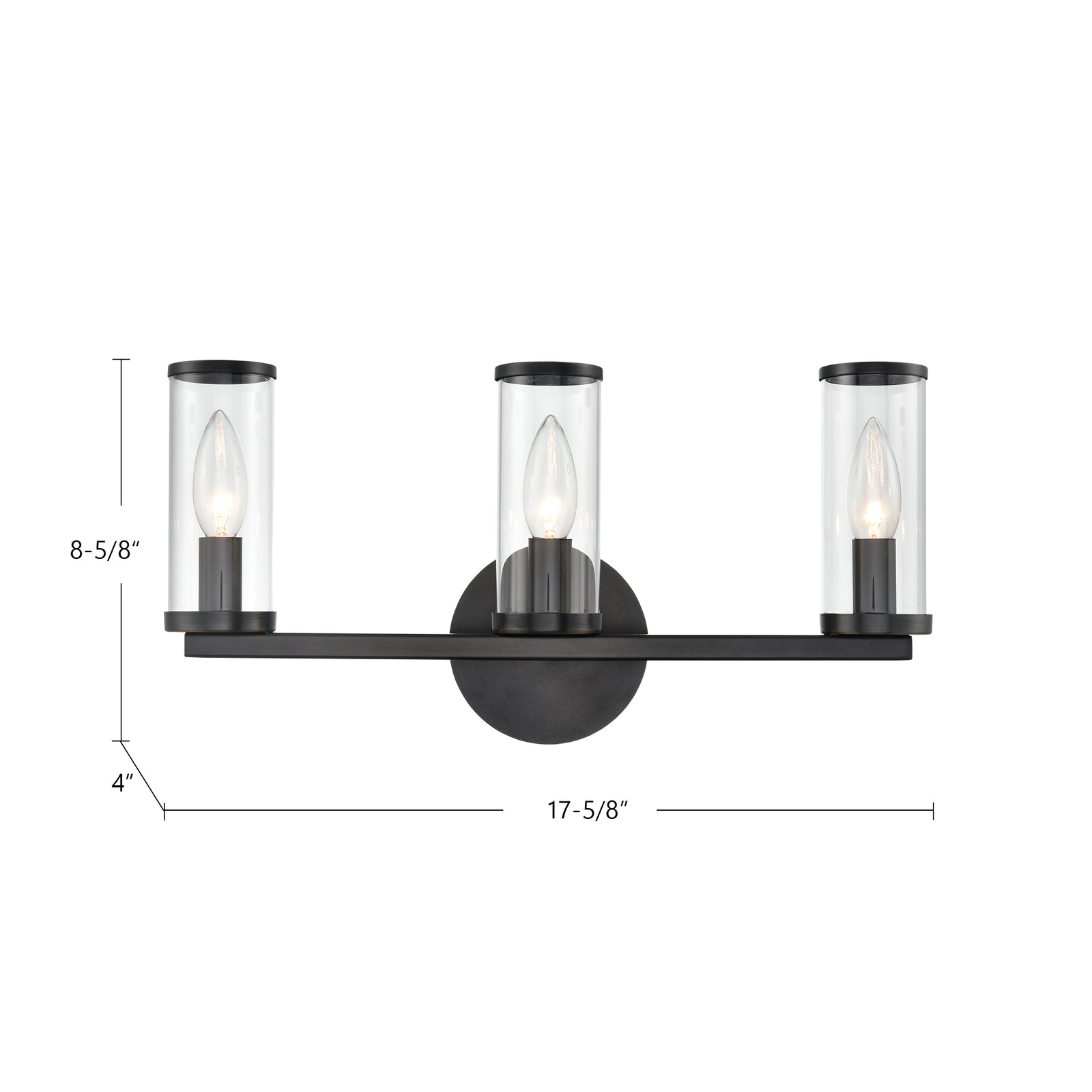 Revolve Clear Glass/Natural Brass 3 Lights Wall/Vanity