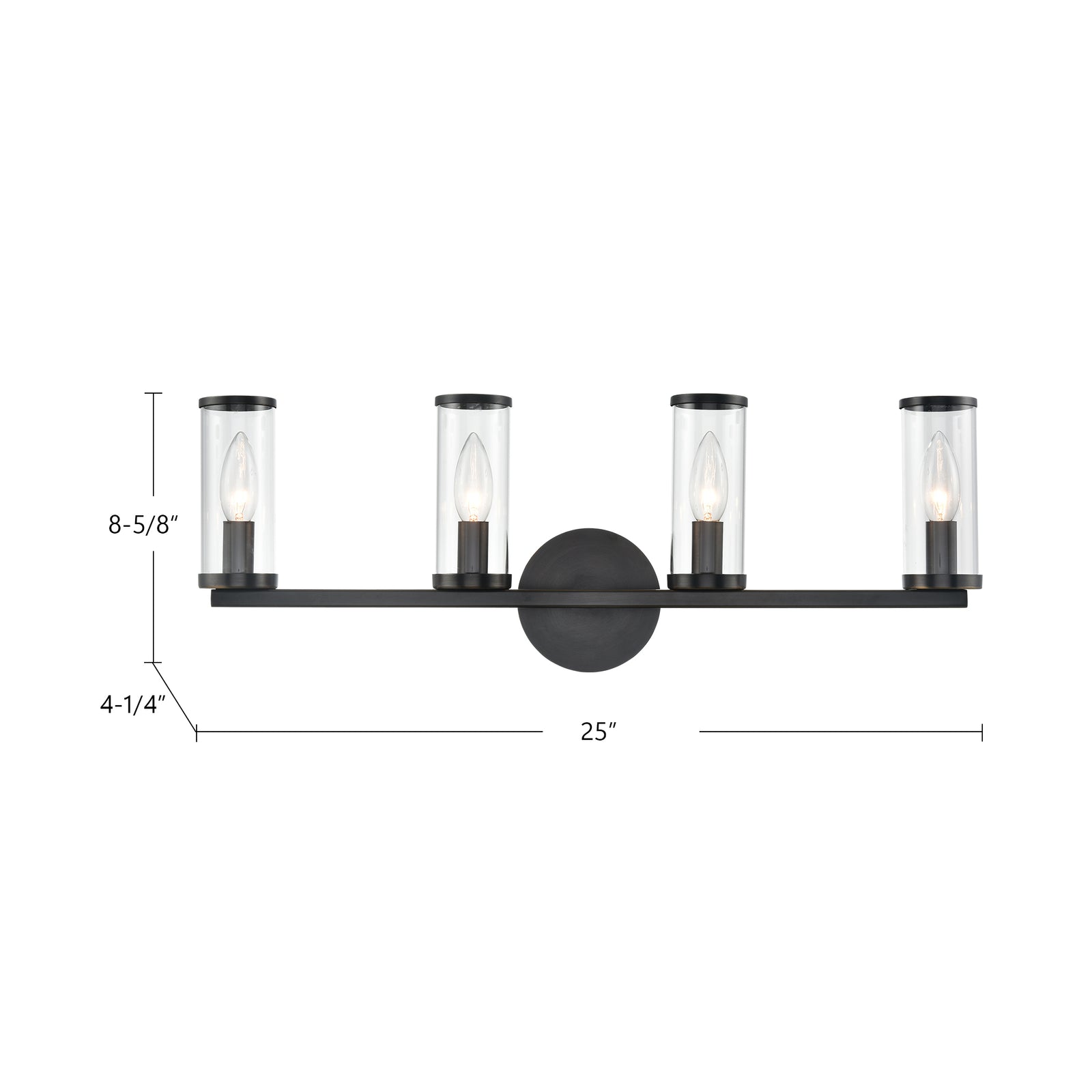 Revolve Clear Glass/Natural Brass 4 Lights Wall/Vanity