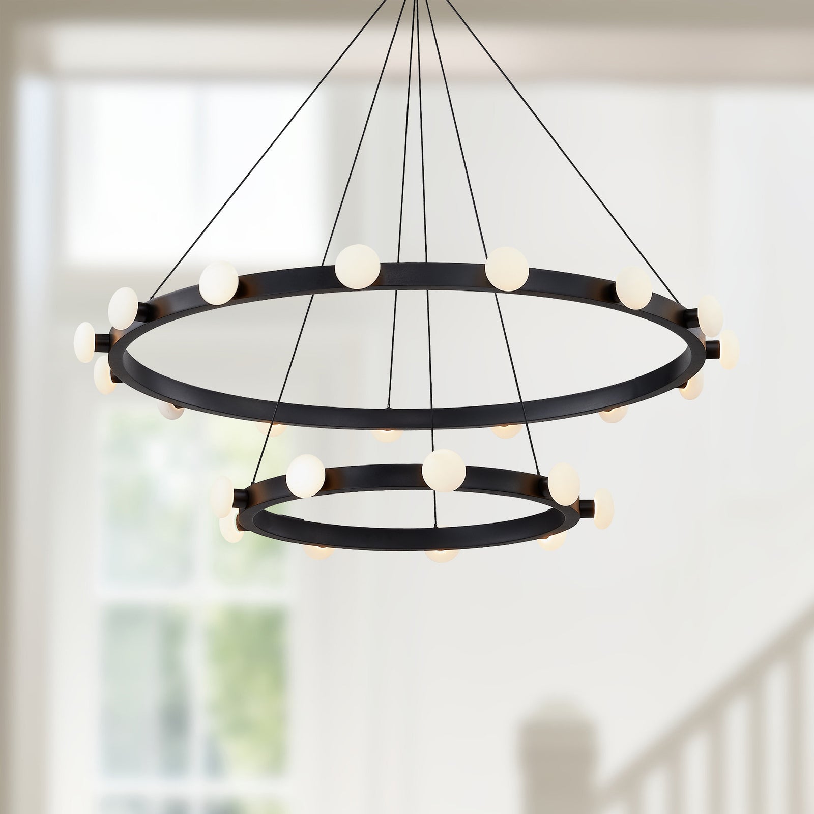 Rezz 36-in Black LED Chandeliers