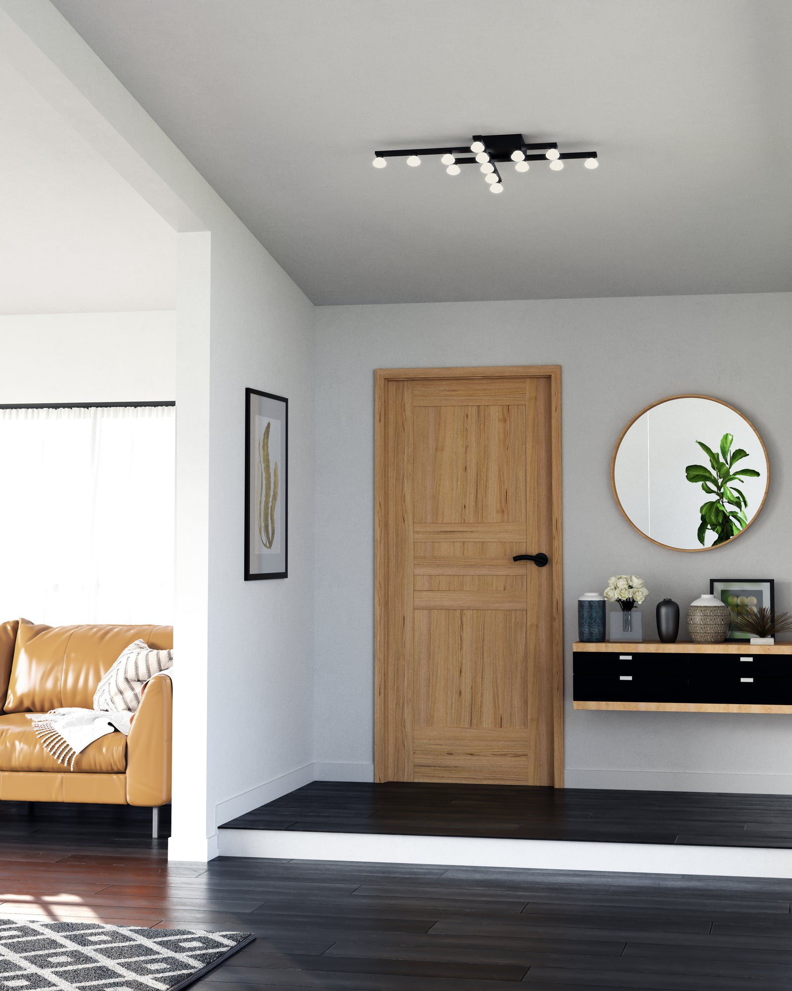 Rezz 32-in Black LED Flush Mount