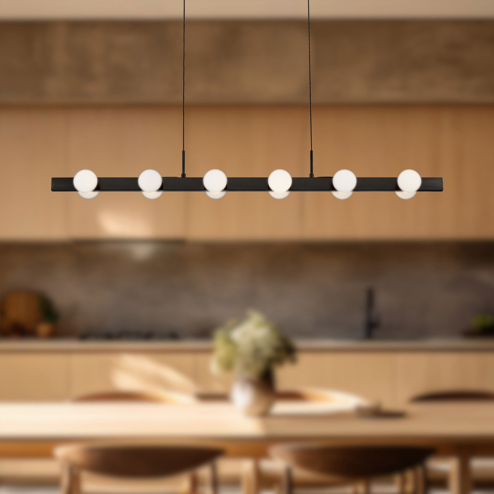 Rezz 36-in Black LED Linear Pendant