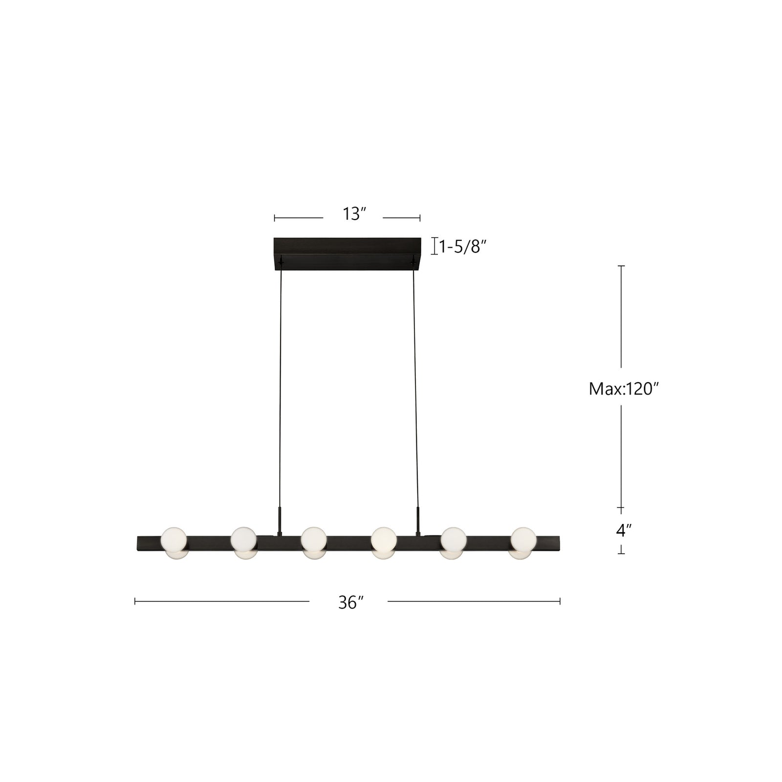 Rezz 36-in Black LED Linear Pendant