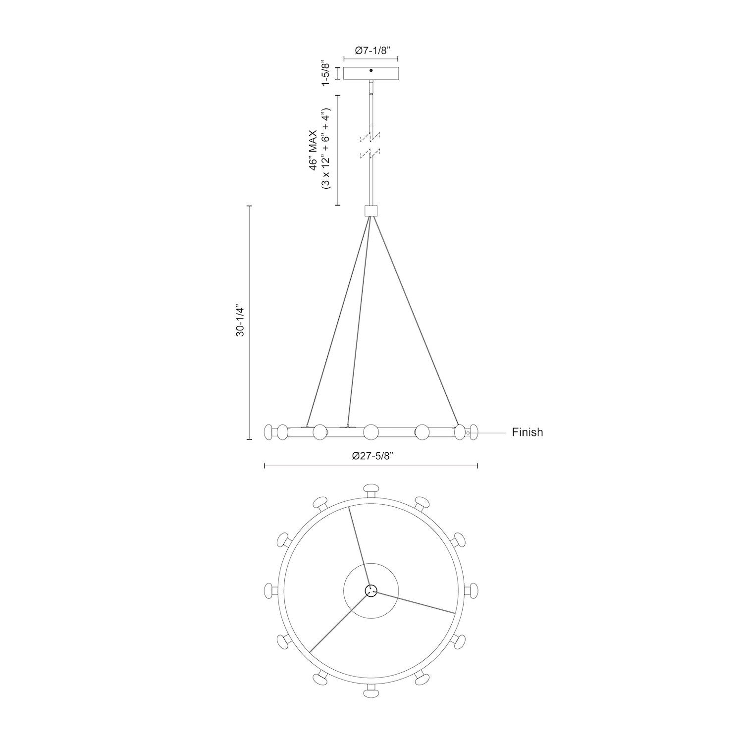 Rezz 28-in Black LED Pendant