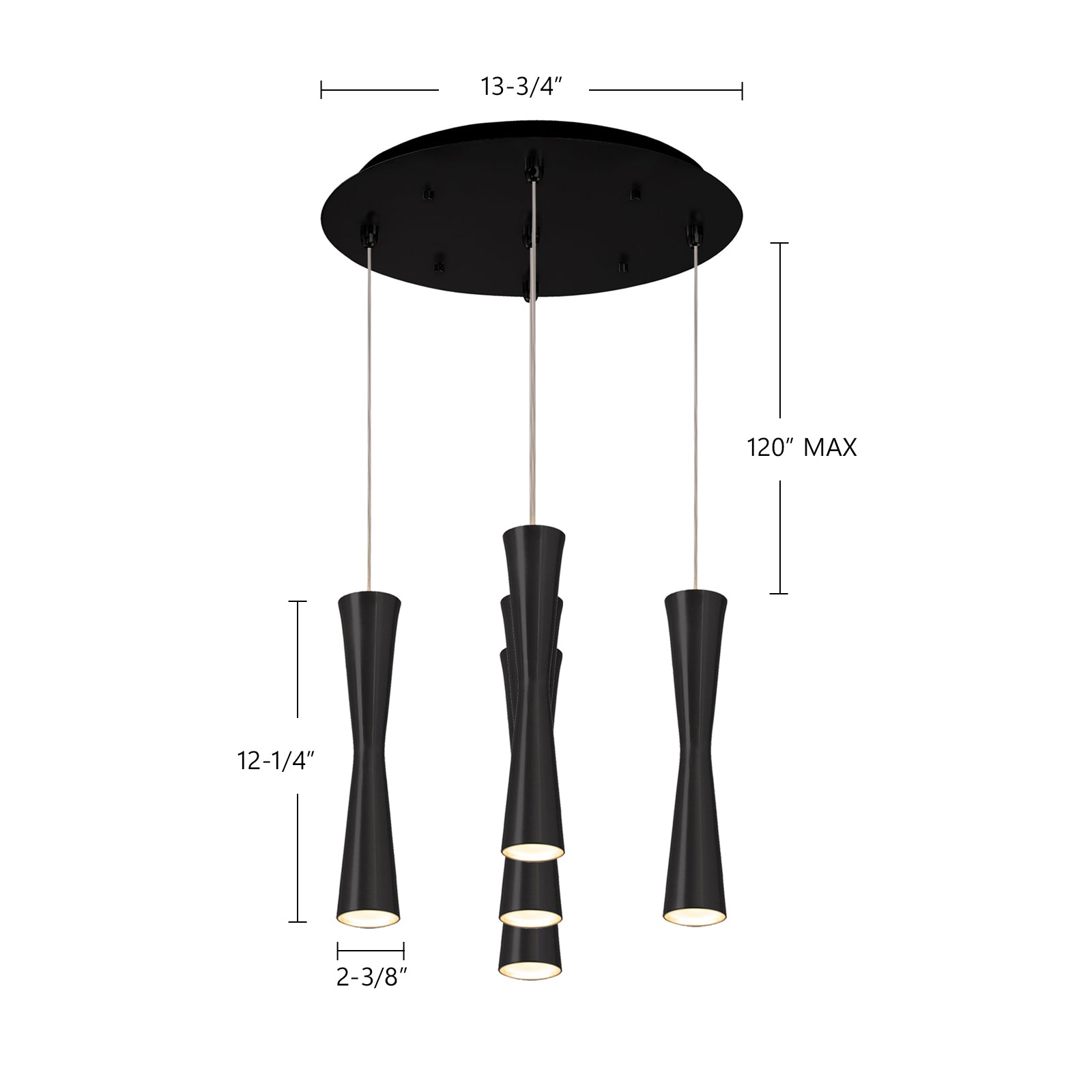 Robson 14-in White 5-Light Multi Pendant