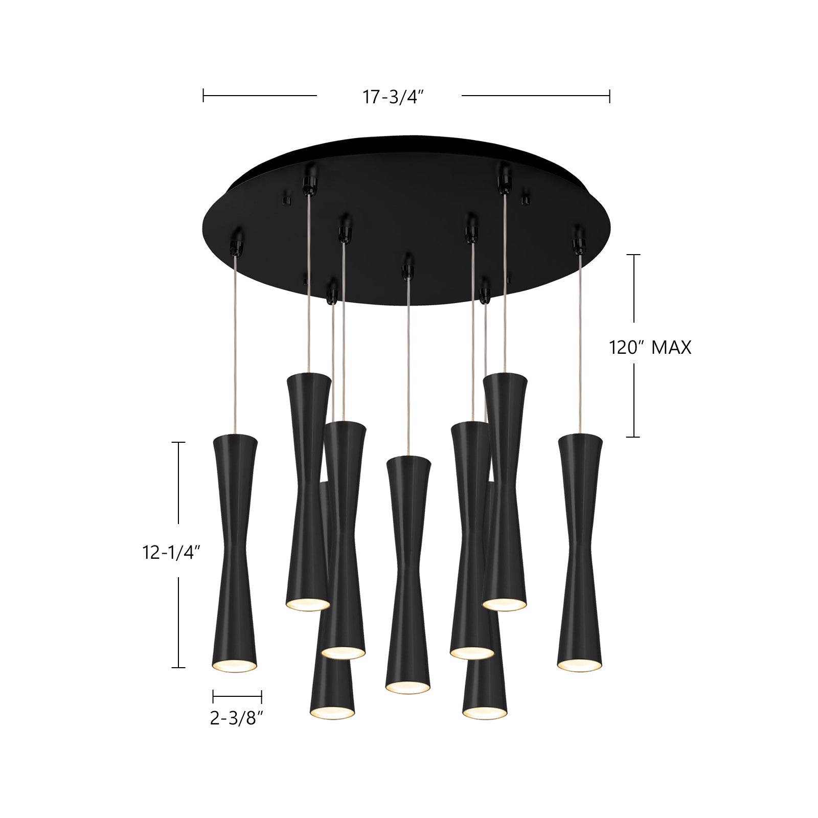 Robson 18-in White 9-Light Multi Pendant