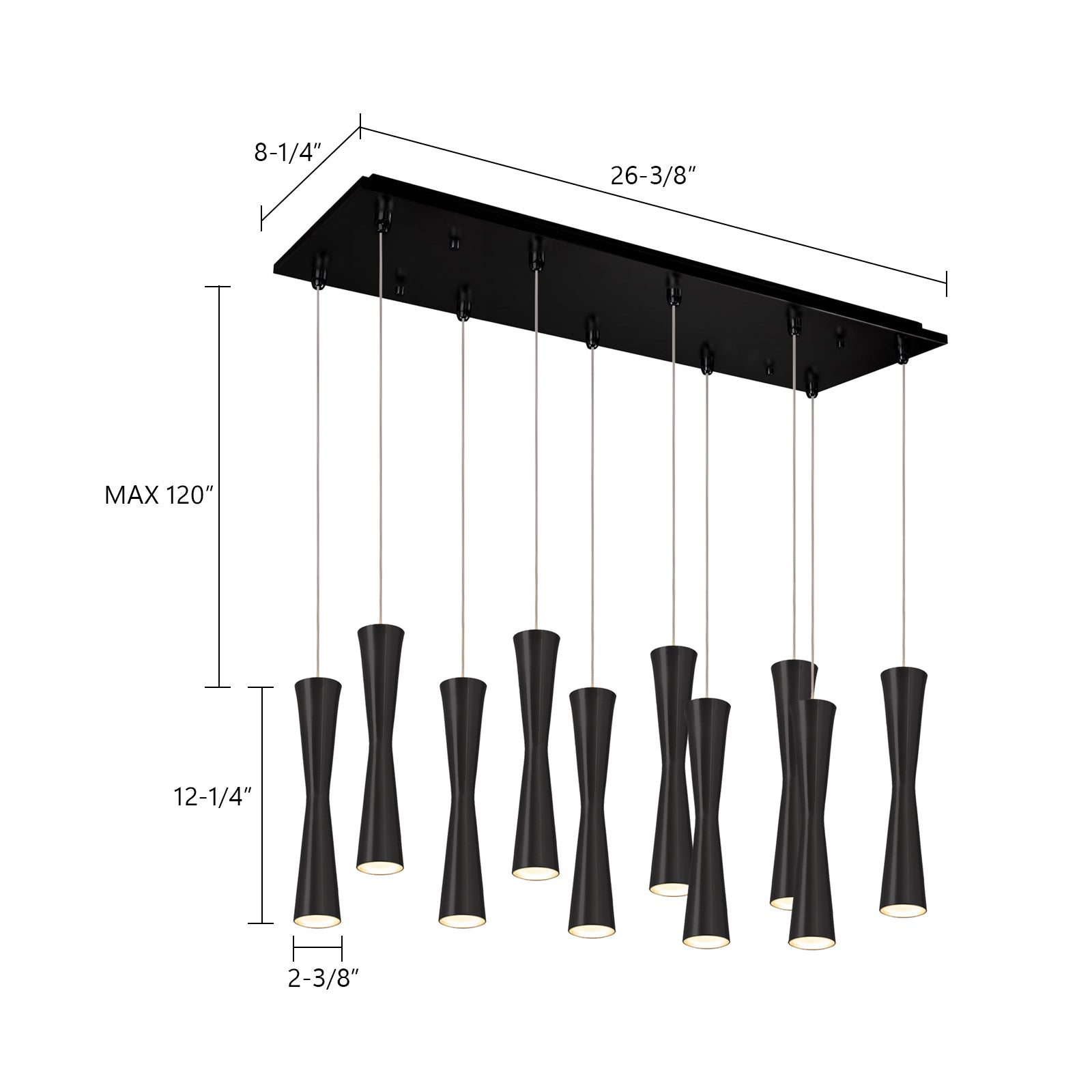 Robson 27-in White 10-Light Multi Pendant