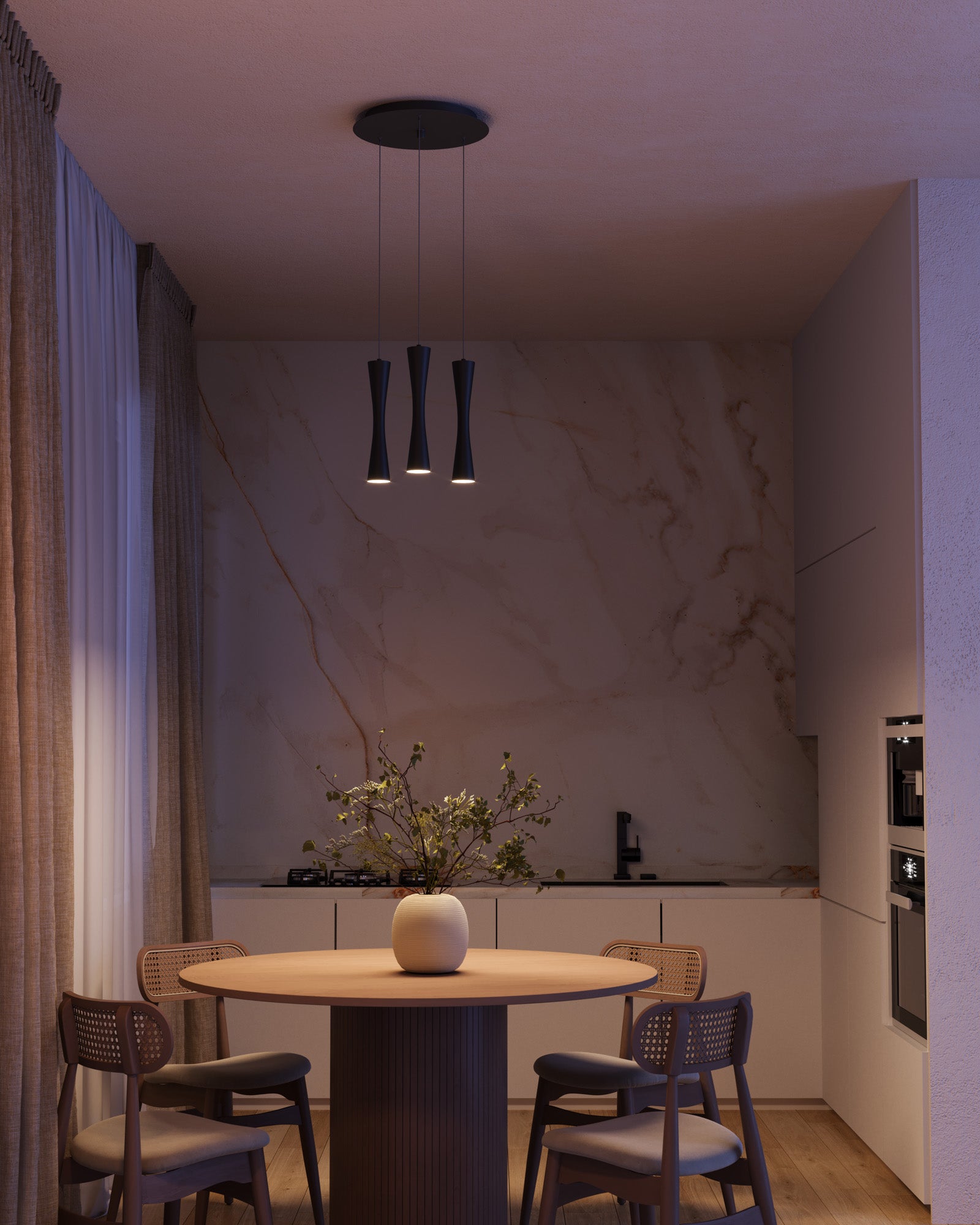 Robson 11-in Black 3-Light Multi Pendant