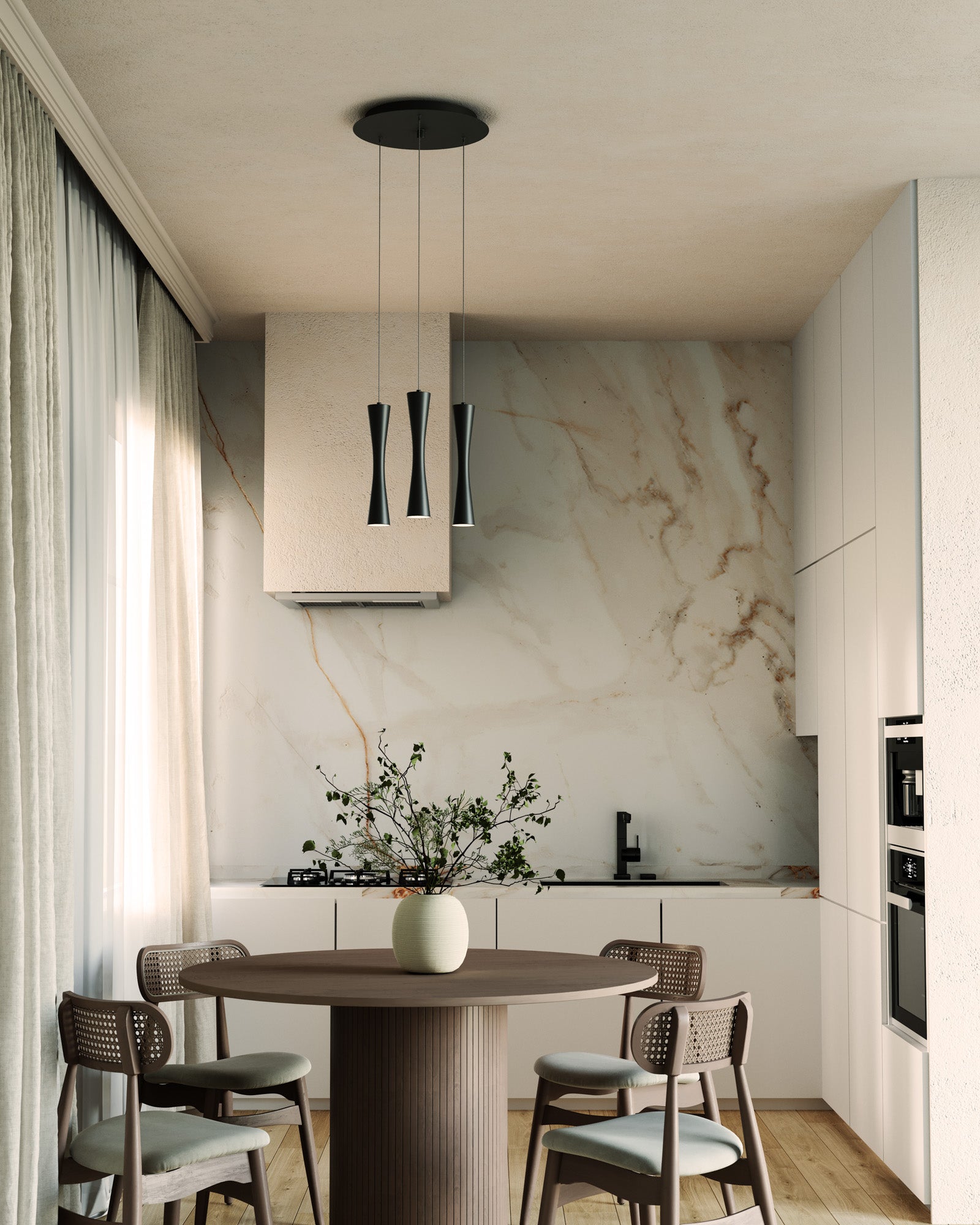 Robson 11-in Black 3-Light Multi Pendant