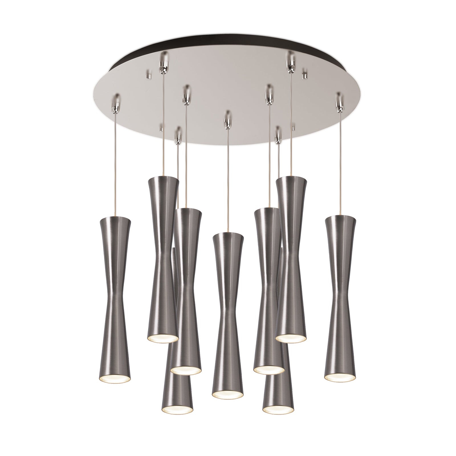 Robson 18-in Brushed Nickel 9-Light Multi Pendant
