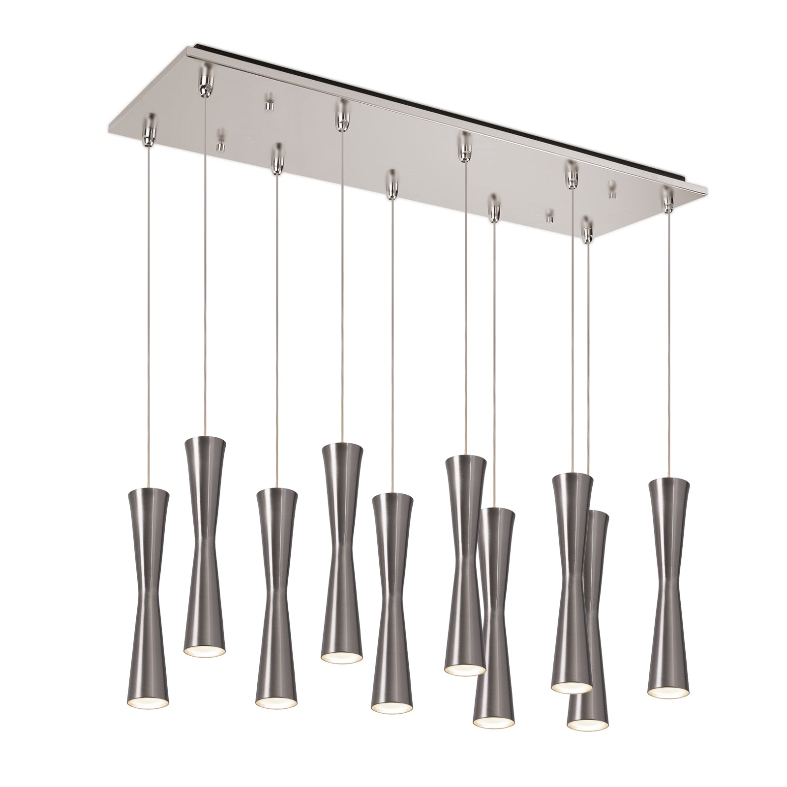 Robson 27-in Brushed Nickel 10-Light Multi Pendant