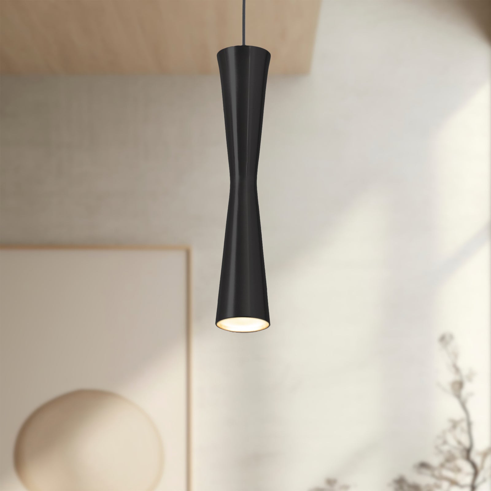 Robson 12-in Black LED Pendant