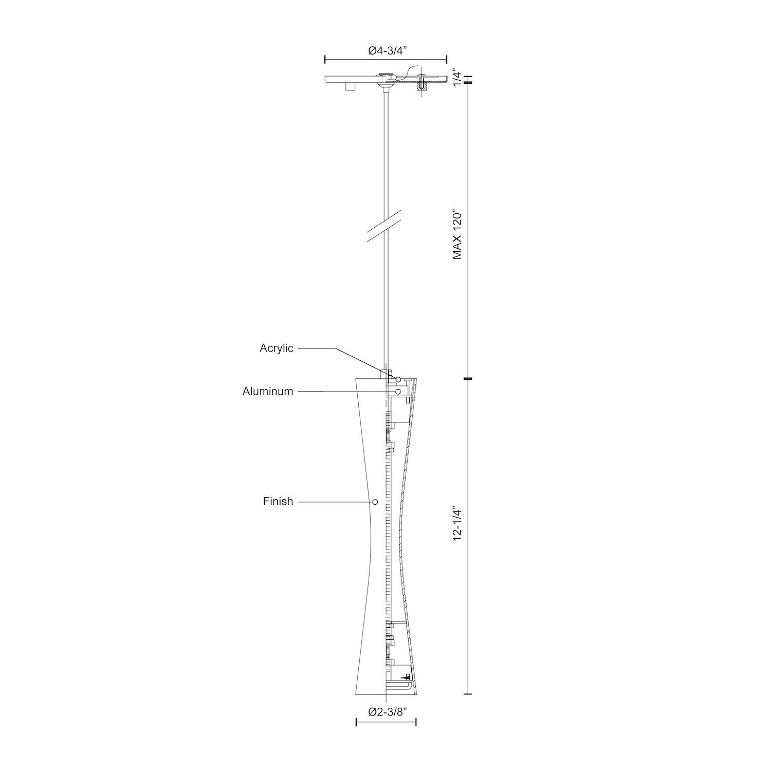 Robson 12-in Brushed Nickel LED Pendant