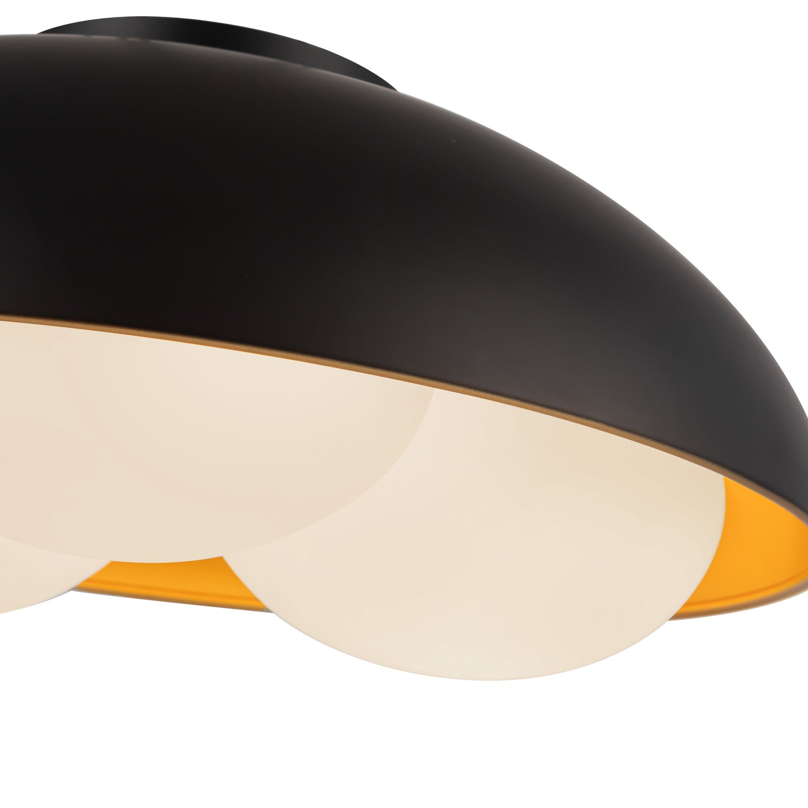 Robyn 16-in Matte Black/Opal Glass Socket Flush Mount
