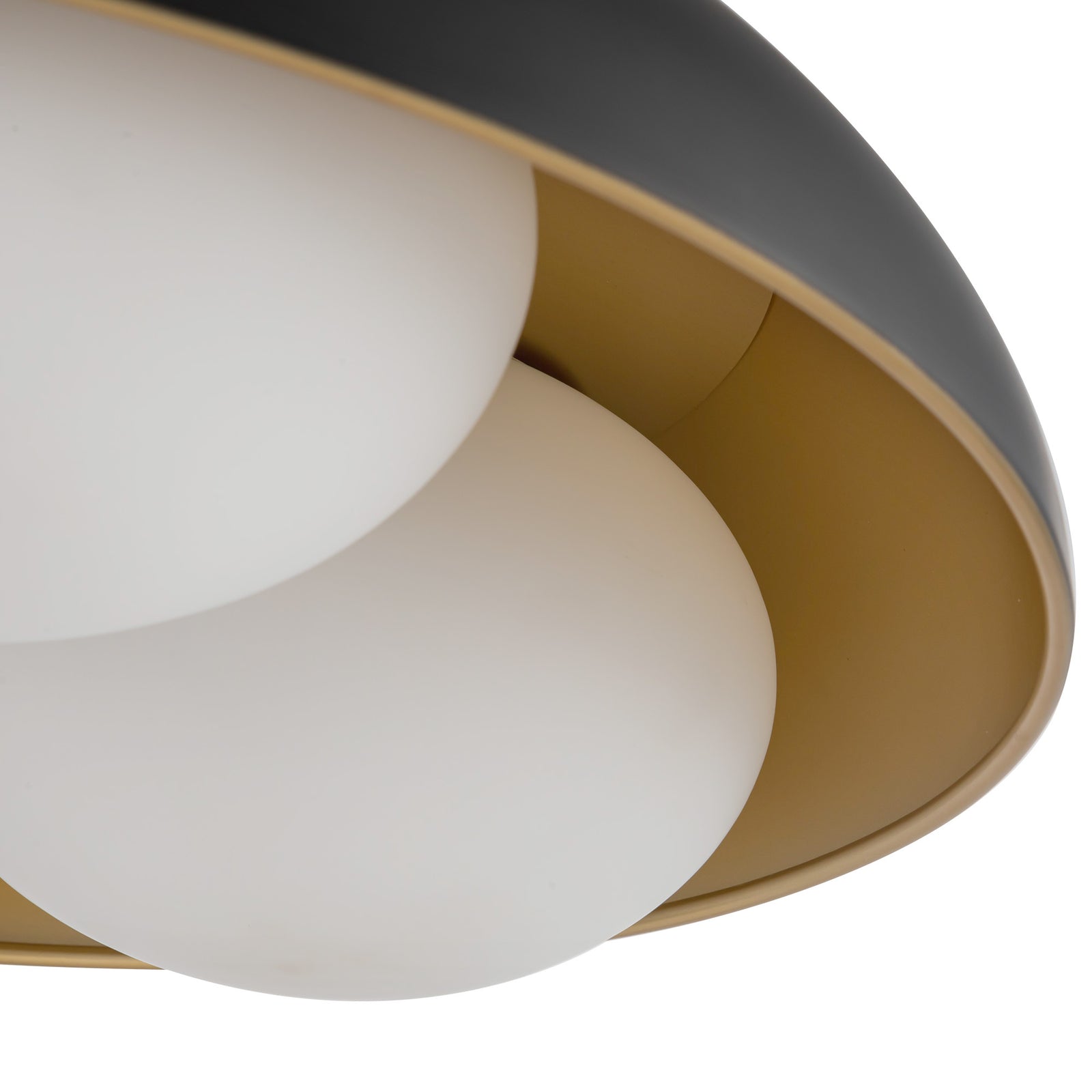 Robyn 16-in Matte Black/Opal Glass Socket Flush Mount
