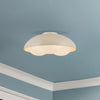 Robyn 16-in Pearl White/Opal Glass Socket Flush Mount