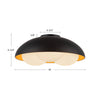 Robyn 16-in Matte Black/Opal Glass Socket Flush Mount