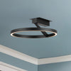 Roda 15-in Black LED Semi-Flush Mount