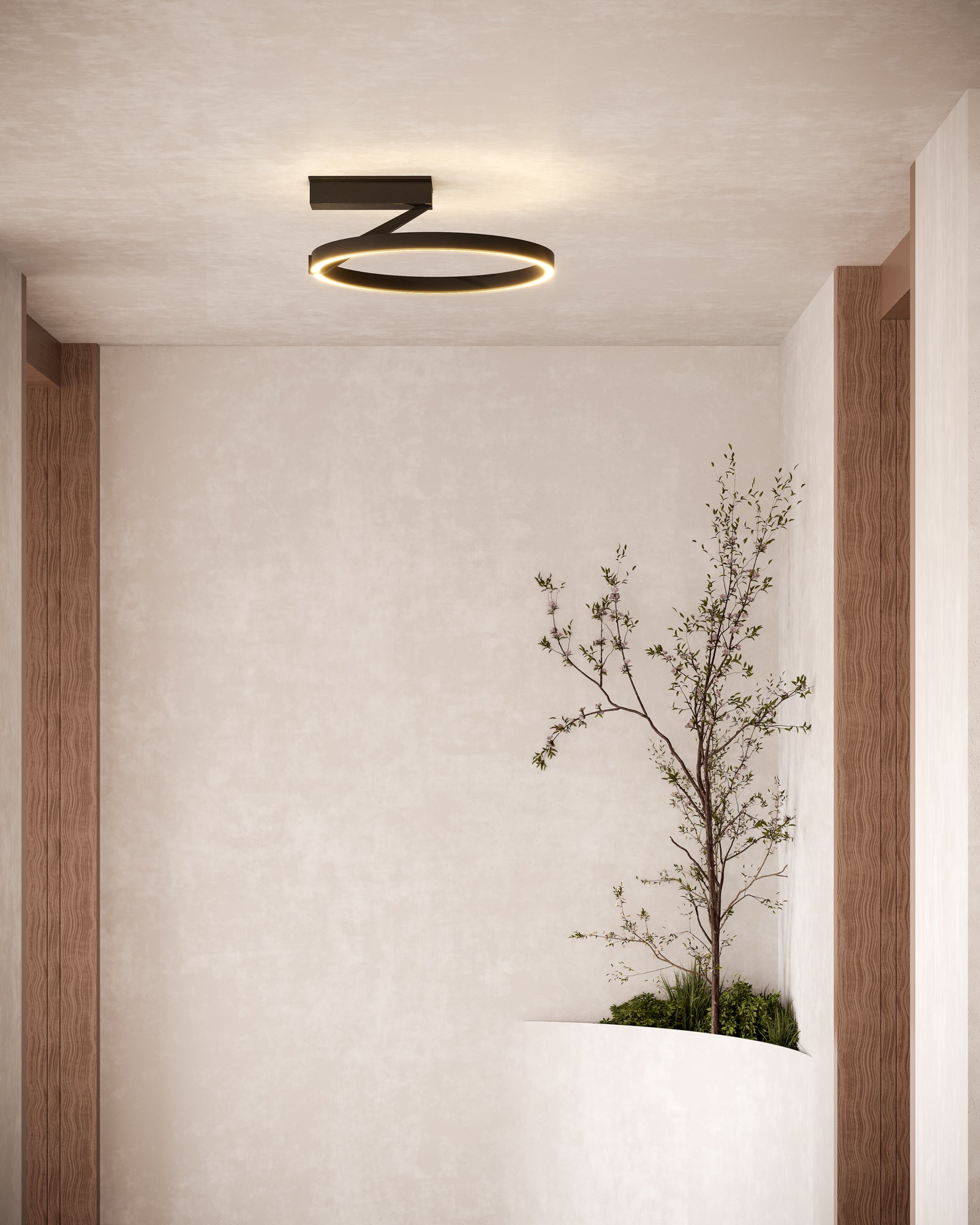 Roda 15-in Black LED Semi-Flush Mount