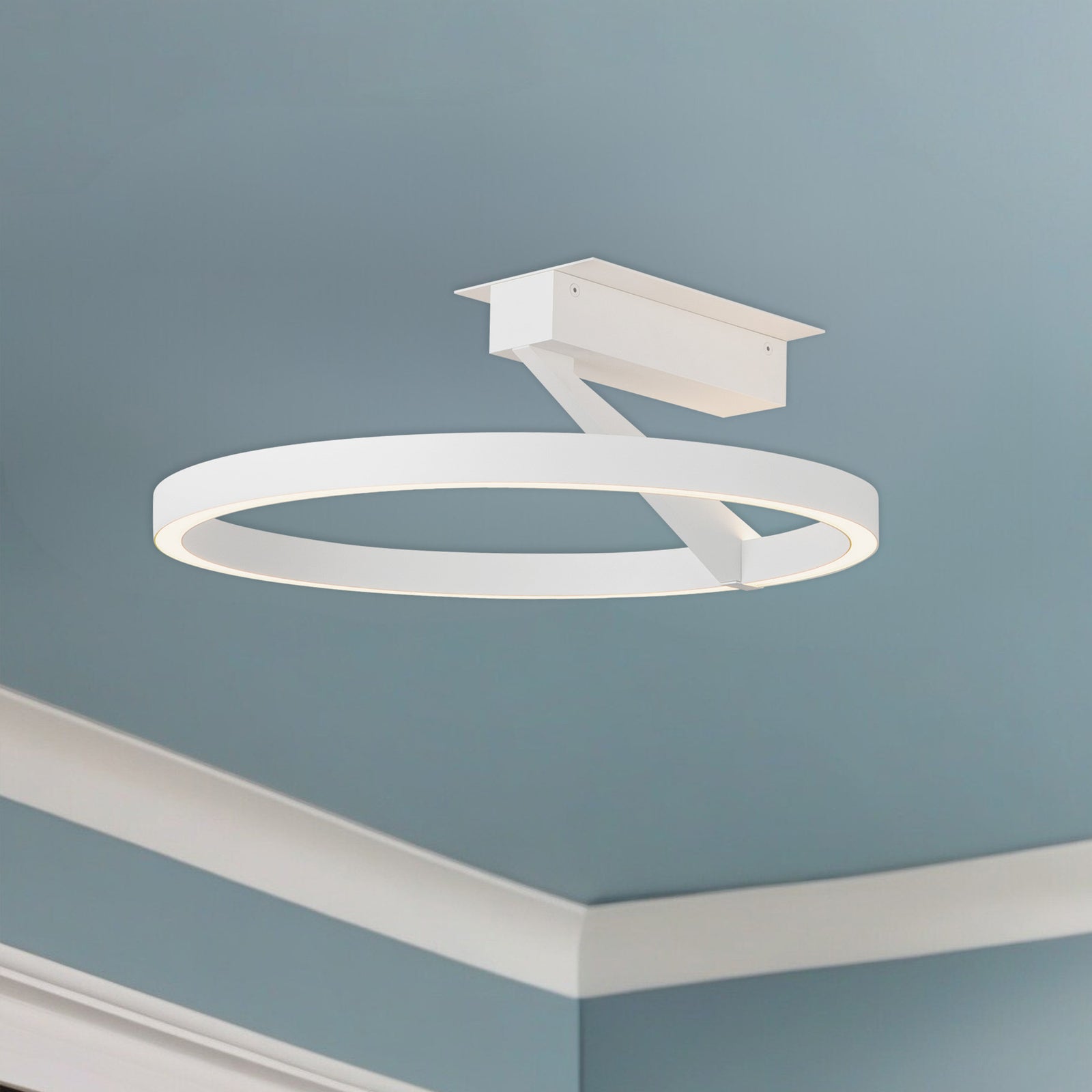 Roda 15-in White LED Semi-Flush Mount