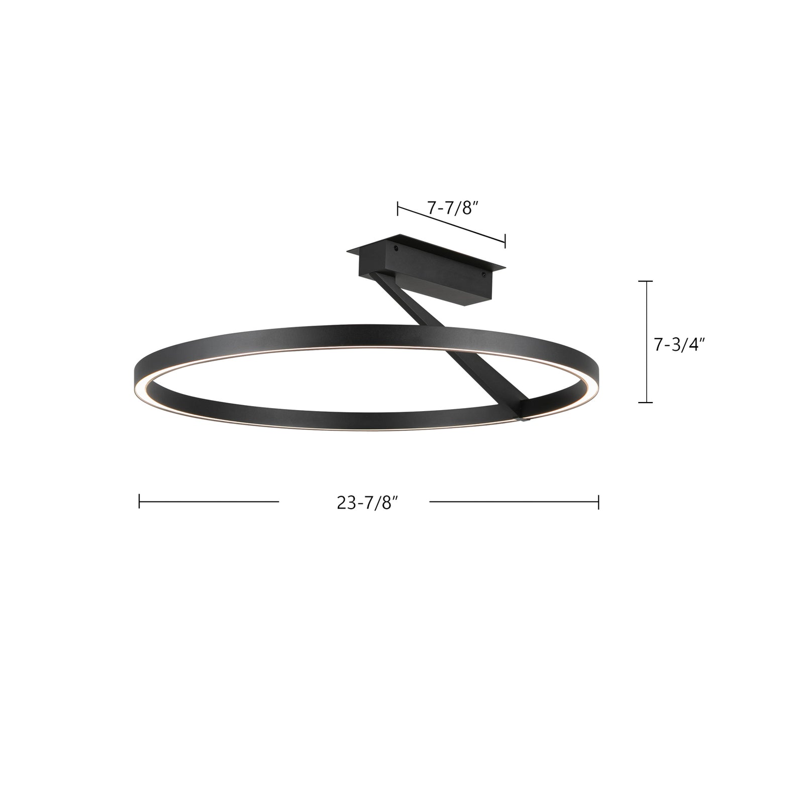 Roda 23-in White LED Semi-Flush Mount