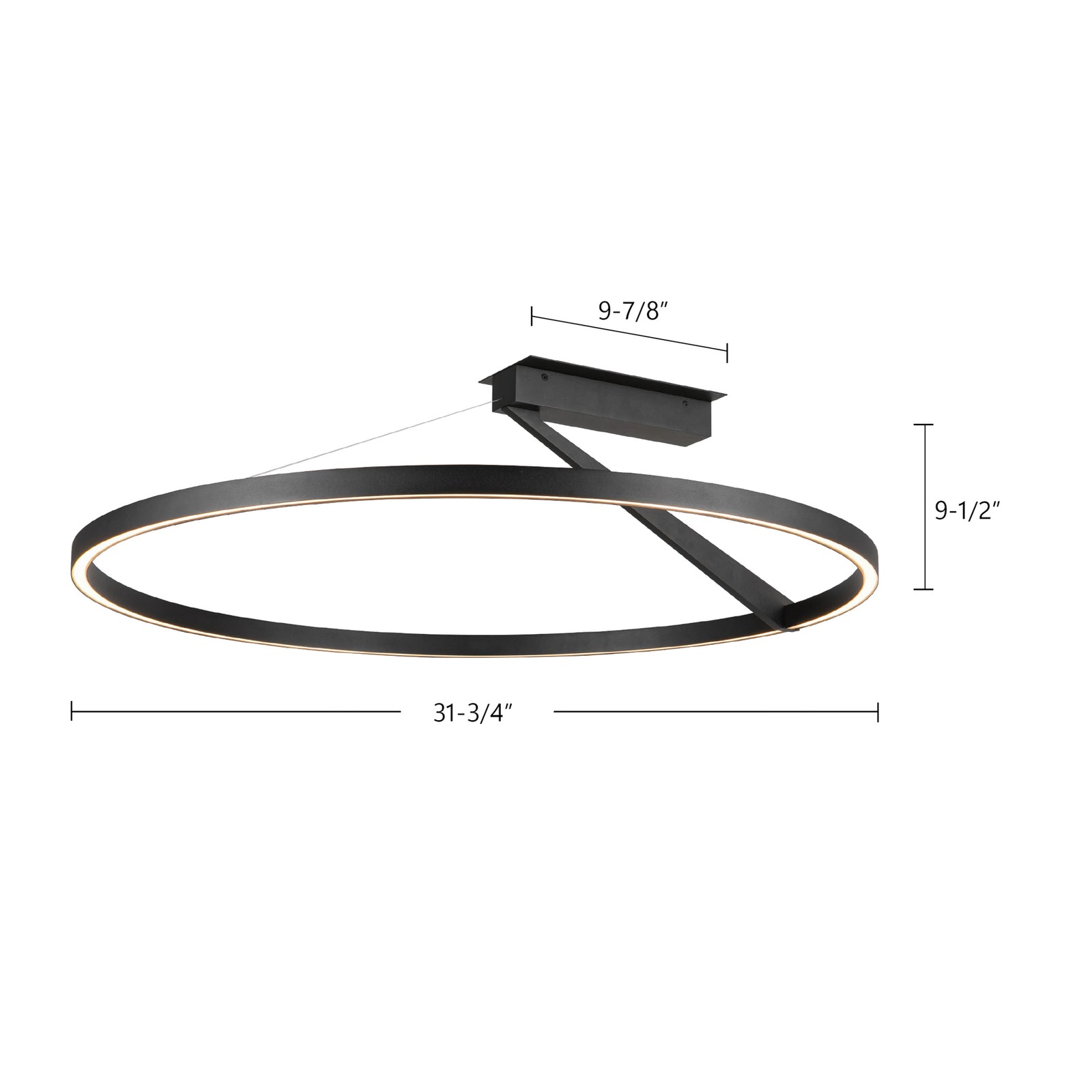 Roda 31-in White LED Semi-Flush Mount