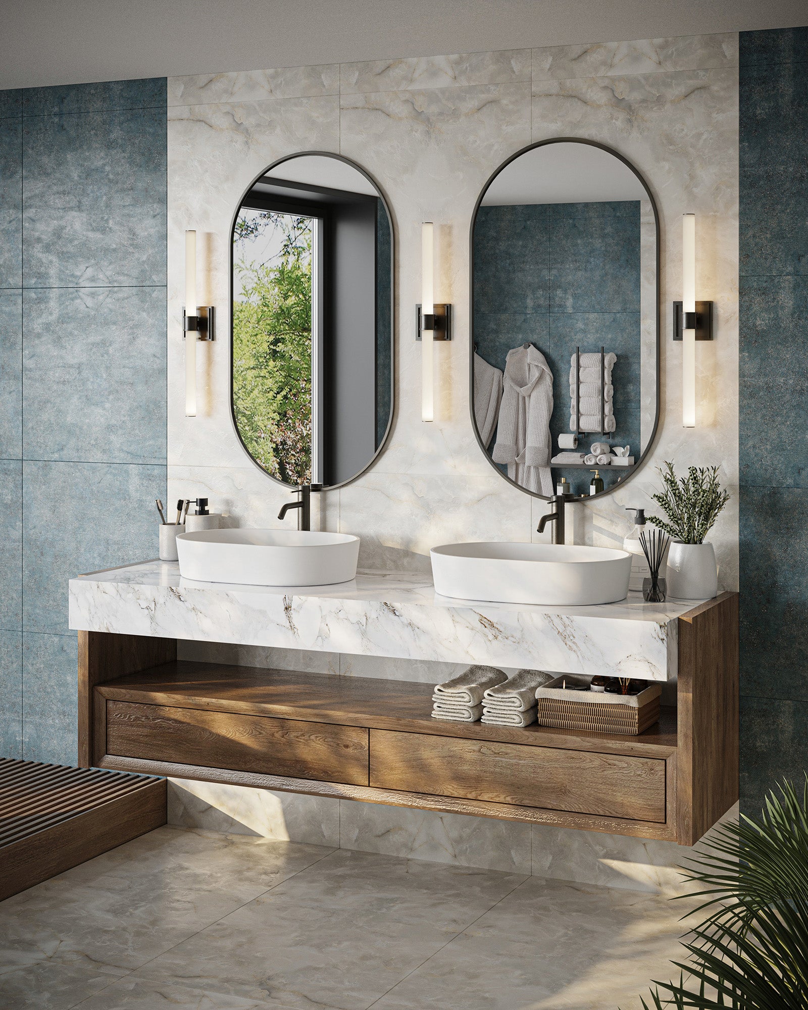 Rona 24-in Black LED Vanity