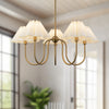 Rosemary 31-in Brushed Gold/Folded White Socket Chandelier