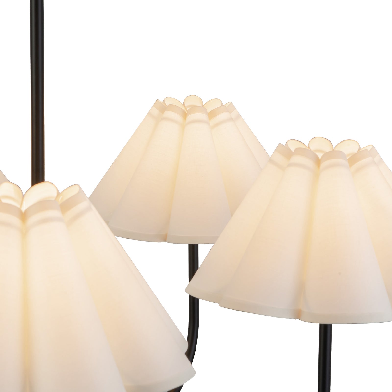 Rosemary 31-in Matte Black/Folded White Socket Chandelier