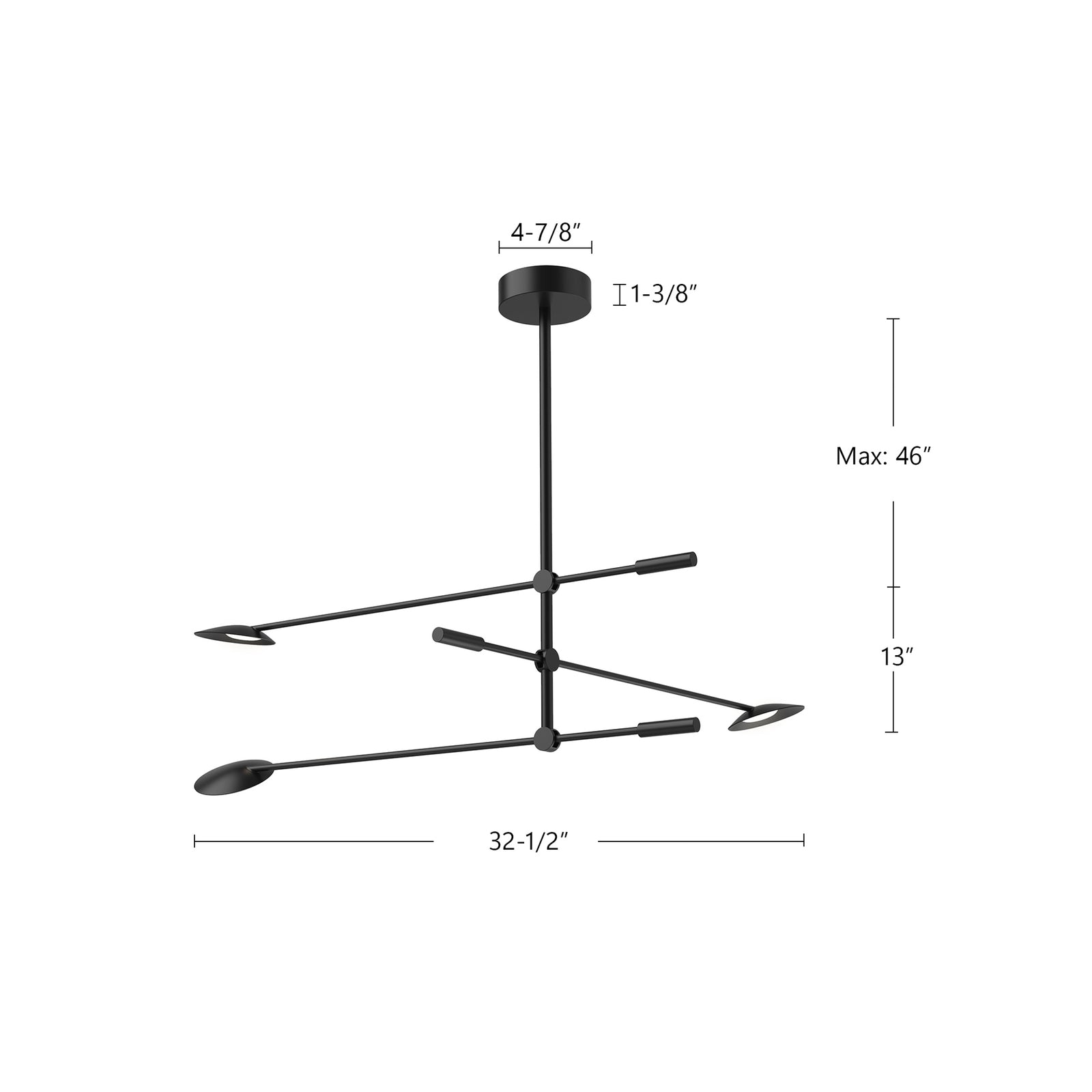 Rotaire 32-in Black LED Chandeliers