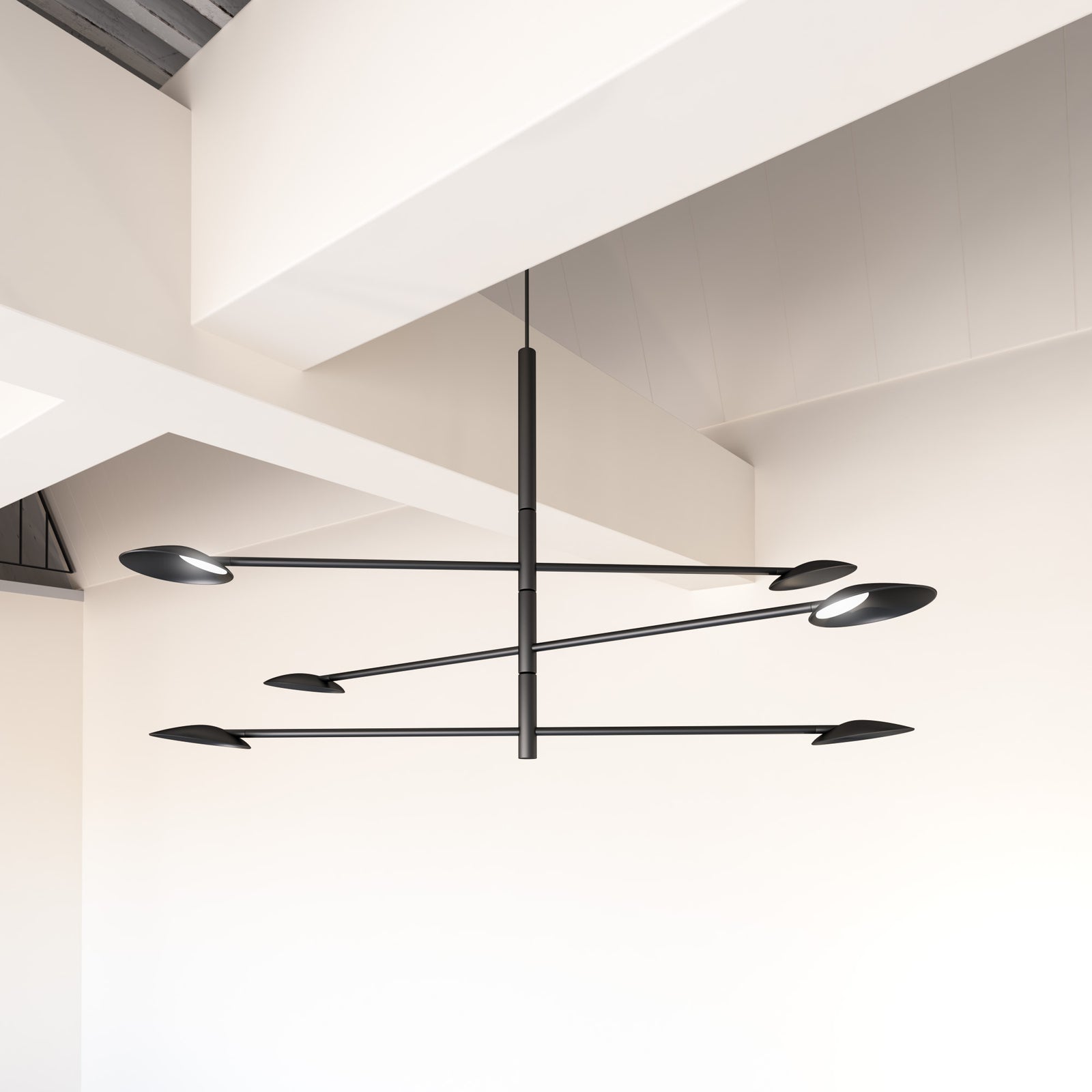 Rotaire 36-in Black LED Chandeliers