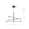 Rotaire 36-in Black LED Chandeliers